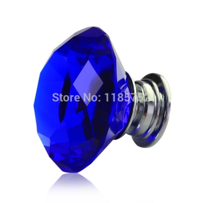 Luxury 40mm Royal Blue Acrylic Diamond Shaped Door Pulls Drawer Cabinet Wardrobe Knobs Cupboard Handles 10pcs/lot [Knobs-101|]