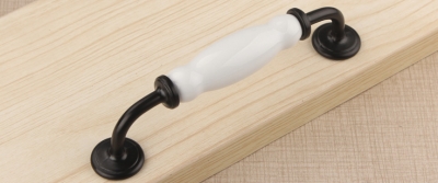 Matt Black Rural Cabinet Wardrobe Cupboard Knob Drawer Door Pulls Handles 128mm 5.04" MBS350-4 [Handles&Knobs-782|]