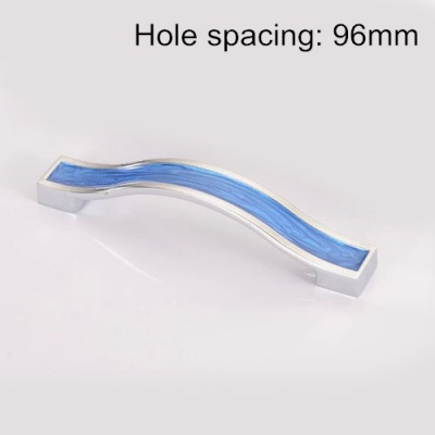 Shiny Cabinet Handle Cupboard Drawer Pull Bedroom Handle Modern Furniture Pulls Bar Blue 96mm Hole spacing [CabinetHandle-274|]