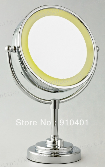 Wholesale And Retail NEW Bathroom Beauty LED Light Double Faced 8" Desktop Makeup Mirror Vanity Cosmetic Mirror [Make-up mirror-3632|]