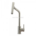 Wholesale And Retail Promotion Brushed Nickel 360 Degree Spout Kitchen Faucet Single Handle Deck Mounted Mixer