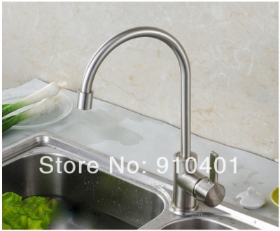 Wholesale And Retail Promotion Brushed Nickel Kitchen Faucet Single Handle Swivel Spout Vessel Sink Mixer Tap [Chrome Faucet-1045|]