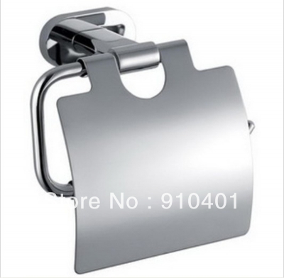 Wholesale And Retail Promotion Chrome Brass Wall Mounted Bathroom Toilet Paper Holder W/ Cover