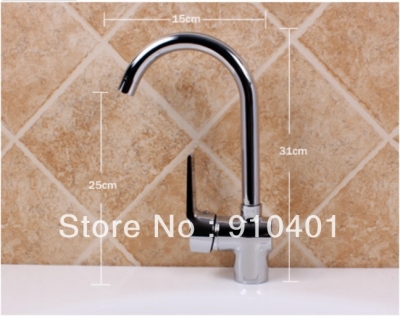 Wholesale And Retail Promotion Goose Neck Bathroom Basin Faucet Kitchen Bar Sink Mixer Tap Deck Mounted Chrome [Chrome Faucet-847|]