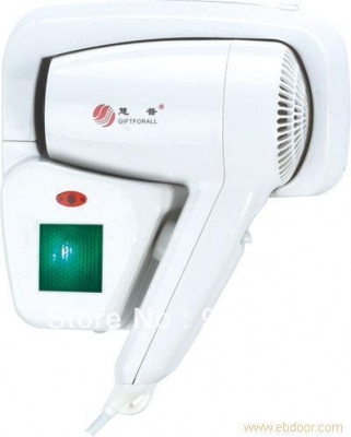 Wholesale And Retail Promotion Hotel / Home Supplies Wall-Mounted Hair Dryer White Color Electric Hair Dryer