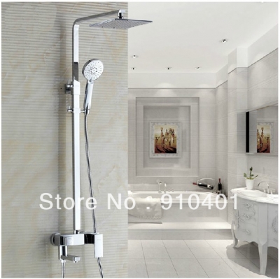 Wholesale And Retail Promotion Luxury Chrome Brass 8" Rain Shower Faucet Set Bathtub Shower Colunm Mixer Tap