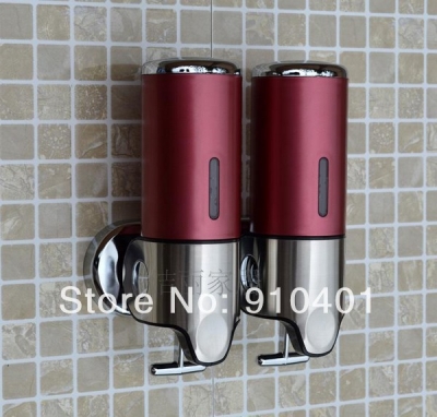 Wholesale And Retail Promotion Luxury Wall Mounted Bathroom Hotel Soap Shampoo Dispenser Dual Red Color 1000ML [Soap Dispenser Soap Dish-4267|]
