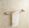 Wholesale And Retail Promotion NEW Bathroom Ceramic Base Rose Golden Brass Towel Rack Holder Single Towel Bar
