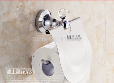 Wholesale And Retail Promotion NEW Bathroom Chrome Brass Wall Mounted Toilet Paper Holder Tissue Bar With Cover [Toilet paper holder-4707|]