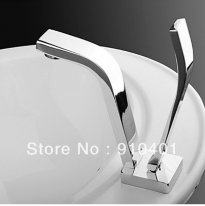 Wholesale And Retail Promotion NEW Chrome Brass Modern Bathroom Basin Faucet Single Handle Hole Sink Mixer Tap [Chrome Faucet-1239|]