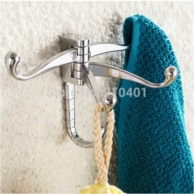 Wholesale And Retail Promotion NEW Chrome Brass Wall Mounted Bathroom Clothes Hook Hangers For Hat Towel Holder [Hook & Hangers-3124|]