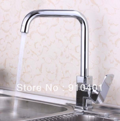Wholesale And Retail Promotion NEW Deck Mounted Swivel Spout Chrome Brass Kitchen Faucet Single Lever Mixer Tap [Chrome Faucet-894|]