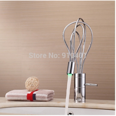Wholesale And Retail Promotion NEW LED Color Changing Luxury Bathroom Basin Faucet Single Handle Sink Mixer Tap