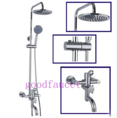 Wholesale And Retail Promotion NEW Luxury Bathroom Chrome Brass Tub & Shower Faucet 8"Shower Head Mixer Tap Set