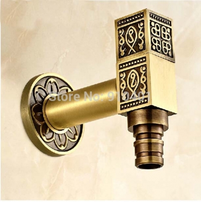 Wholesale And Retail Promotion NEW Modern Square Embossed Art Antique Brass Washing Machine Tap Laundry Faucet