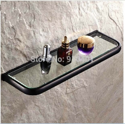 Wholesale And Retail Promotion NEW Oil Rubbed Bronze Bathroom Glass Shelf Shower Caddy Cosmetic Storage Holder