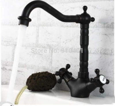 Wholesale And Retail Promotion Oil Rubbed Bronze Bathroom Basin Faucet Kitchen Mixer Tap Swivel Spout 2 Handle