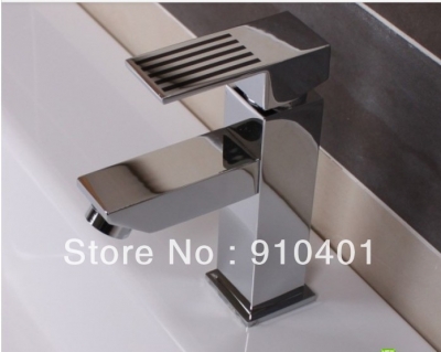 Wholesale And Retail Promotion Polished Chrome Brass Bathroom Basin Faucet Deck Mounted Square Sink Mixer Tap [Chrome Faucet-1606|]