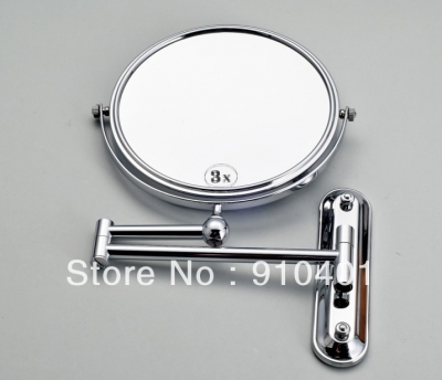 Wholesale And Retail Promotion Polished Chrome Wall Mounted Bathroom Double Side Magnifying Makeup Mirror Brass