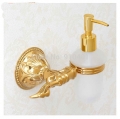 Wholesale And Retail Promotion Wall Mount Golden Brass Bathroom Soap Dispenser Wall Mounted Kitchen Soap Bottle