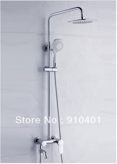 Wholesale And Retail Promotion Wall Mounted 8" Rain Shower Faucet Set Bathtub Shower Mixer Tap Chrome Finish [Chrome Shower-2267|]