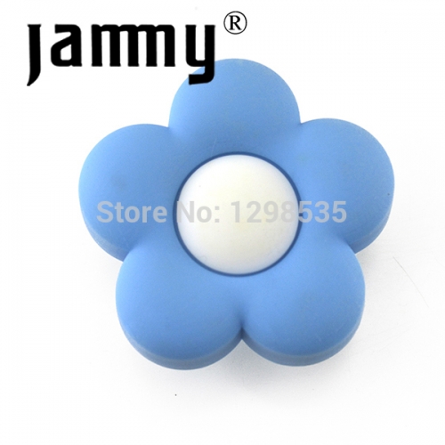 soft kids blue flower furniture handles drawer pulls kids bedroom dresser knobs