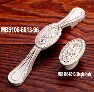 1 Piece MBS106-6613-96 Ivory White Golden Edge Cabinet Handles Wardrobe Cupboard Drawer Pulls Single Hole MBS106-2