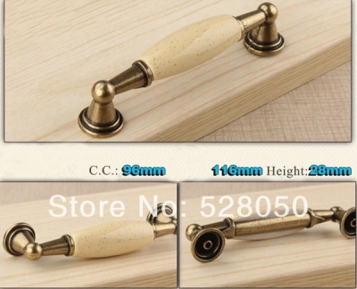 10pcs/lot Modern Ceramic Kitchen Cabinet Drawer Pulls and handles(C.C.: 96mm)
