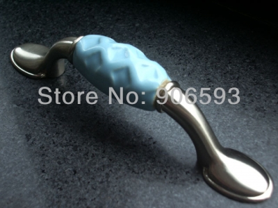 12pcs lot free shipping ocean blue porcelain elegant relievo cabinet handle\porcelain handle\drawer handle\furniture handle