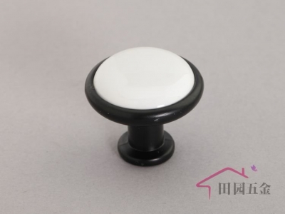 30/pcs Black & White small round Ceramic pull, Drawer knob, Handle Dia 33mm [CeramicHandles-234|]