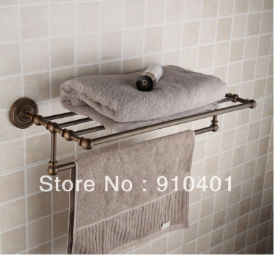 Bathroom Accessries Classic Antique Brass Bath Towel Rack Bar Shelf (Wall Mount ) [Towel bar ring shelf-4938|]