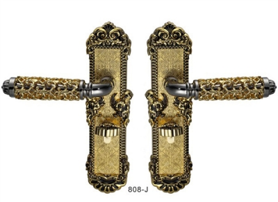 European style real 24k golden color zinc alloy handle door lock 58 All copper lockset for indoor room [Front panel lock-632|]