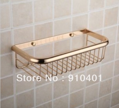 Modern Polished Brass Square Bathroom Soap Dish Holder Wall Mounted