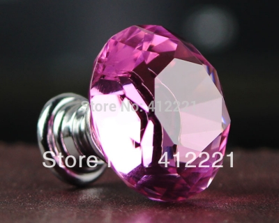 NEW - 10X30mm Pink small Crystal diamond Cabinet Knob Drawer Pull Handle Kitchen Door Wardrobe Hardware