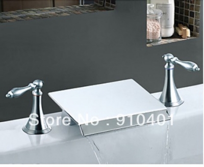 NEW Highest Quality Contemporary Waterfall Bathtub Faucet &Basin Faucet Mixer Tap Chrome Finish
