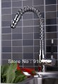 New Contemporary Pull Out Solid Brass Kitchen Faucet Spray Spring Sink Mixer Tap Chrome Finish Cheap Single Handle Deck Mounted