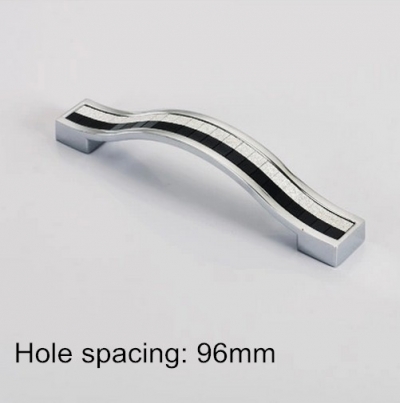 Shiny Cabinet Handle Cupboard Drawer Pull Bedroom Handle Modern Furniture Pulls Bar Black 96mm Hole spacing [CabinetHandle-80|]