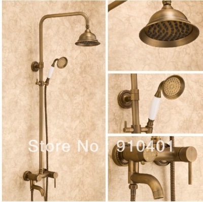 Wholdsale And Retail Promotion Wall Mounted Antique Brass Bathroom Shower Faucet Set Bathtub Shower Mixer Tap