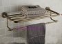 Wholesale And Retail Luxury Wall Mounted Antique Bronze Bathroom Shelf Brass Wall Towel Rack With Towel Bar