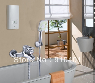 Wholesale And Retail Promotion NEW Polished Chrome Wall Mounted Bathroom Tub Faucet With Hand Shower Mixer Tap