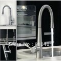 Wholesale And Retail Promotion Brushed Nickel Pull Out Spray Spout Kitchen Sink Faucet Mixer Tap Single Lever