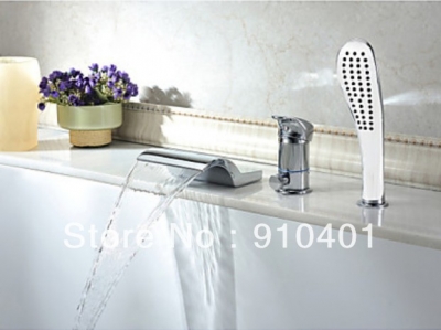 Wholesale And Retail Promotion Chrome Brass Modern Bathroom Tub Faucet Bathroom Shower Set W/ Handheld Shower [3 PCS Tub Faucet-9|]