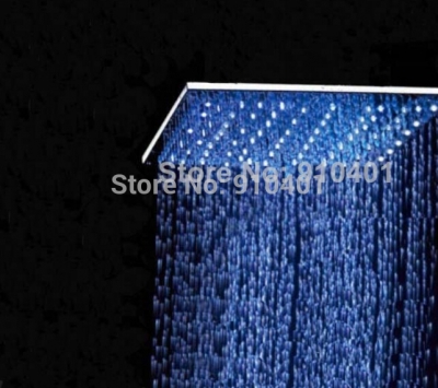 Wholesale And Retail Promotion Luxury 24*24 LED Color Changing Rain Shower Head 60cm Chrome Brass Shower Head