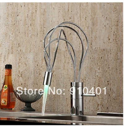 Wholesale And Retail Promotion Luxury NEW Design LED Chrome Brass Bathroom Faucet Single Handle Sink Mixer Tap