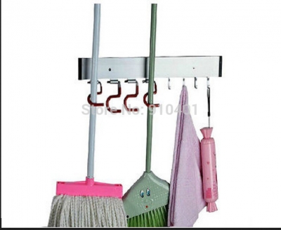 Wholesale And Retail Promotion Modern 19 Inches Bathroom Mop & Broom Holder Home Cleaning Tools Hanger W/ Hooks [Storage Holders & Racks-4481|]