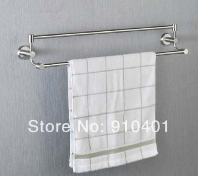 Wholesale And Retail Promotion Modern Bathroom Stainless Steel Wall Mounted Towel Rack Holder Dual Bar Holders [Towel bar ring shelf-5028|]