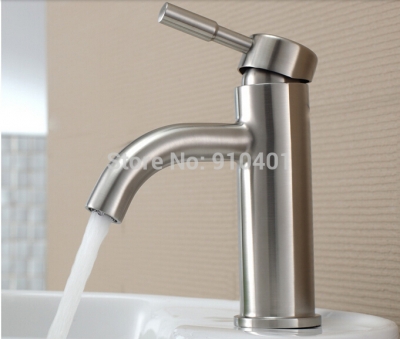 Wholesale And Retail Promotion Modern Brushed Nickel Bathroom Basin Faucet Single Handle Vanity Sink Mixer Tap [Brushed Nickel Faucet-773|]