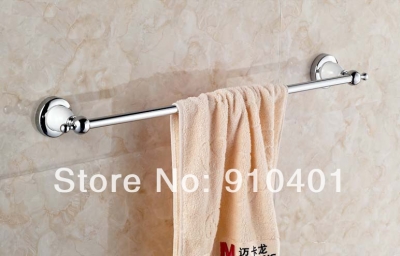 Wholesale And Retail Promotion Modern Wall Mounted Bathroom White Painting Chrome Towel Holder Towel Bar Holder