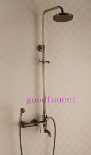 Wholesale And Retail Promotion NEW Bathroom Shower Faucet Tub Mixer Tap W/ Dual Hand Shower Hook Antique brass