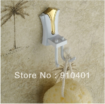 Wholesale And Retail Promotion NEW Bathroom Wall Mounted Bathroom Kitchen Hooks Dual Robe Towel Clothes Hangers [Hook & Hangers-3086|]